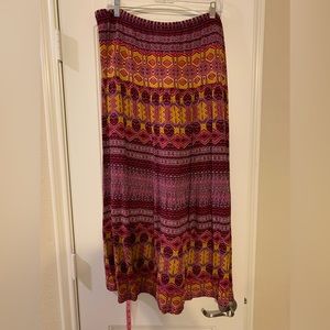 Mossimo Supply Co. Geometric Multicolor Print Long Maxi Drawstring Skirt Size:XL